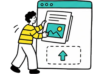 入稿・公開まで代行のイラスト
