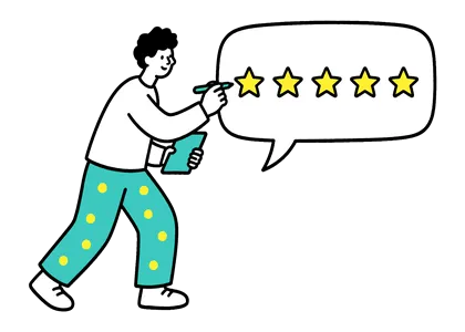 口コミ返信のサポートのイラスト
