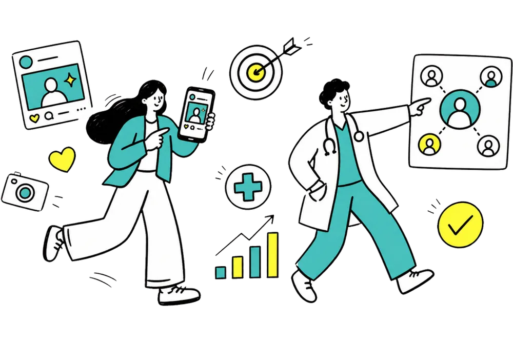 医療機関向けSNS広告運用支援のイラスト