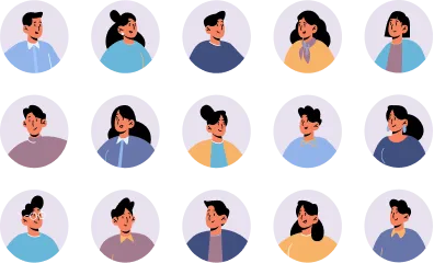 複数の顔のイラスト