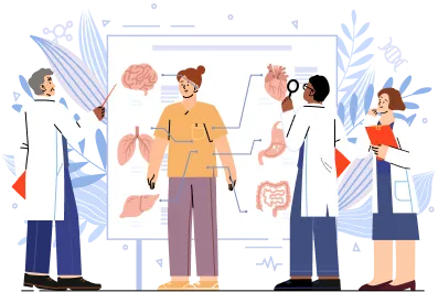 複数の医療従事者のイラスト