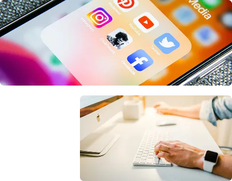 スマホ画面とキーボード